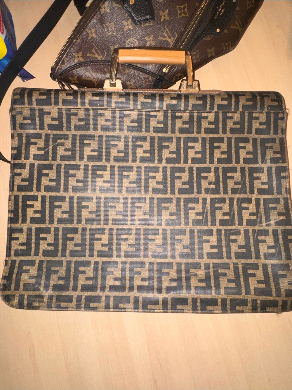 Vintage Fendi Unisex Briefcase Bag in Brown/Black - Picture 9 of 10